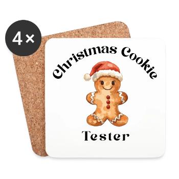 Christmas Cookie Tester – Lebkuchen Style - Untersetzer (4er-Set) - Weiß - Vorne