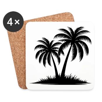 Palmenpower für die Seele und Sommer im Herzen - Untersetzer (4er-Set) - Weiß - Vorne