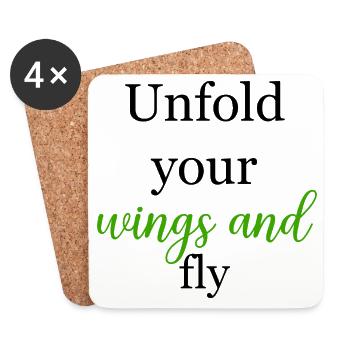Entfalte deine Flügel und fliege Freiheitspotenzial - Untersetzer (4er-Set) - Weiß - Vorne