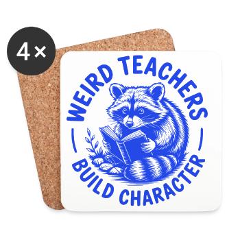 Kind Teachers Build Character Appreciation Raccoon - Untersetzer (4er-Set) - Weiß - Vorne