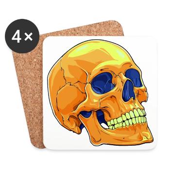 Totenkopf Skull - Untersetzer (4er-Set) - Weiß - Vorne