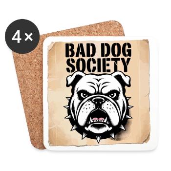 Société des mauvais chiens - Dessous de verre (lot de 4) - blanc - Devant