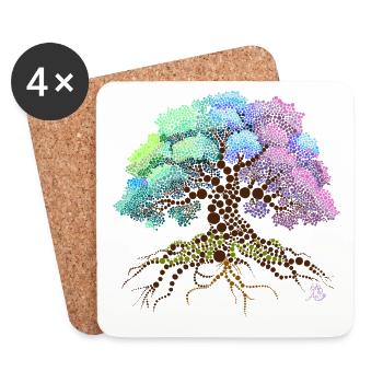 Arbre - Dessous de verre (lot de 4) - blanc - Devant
