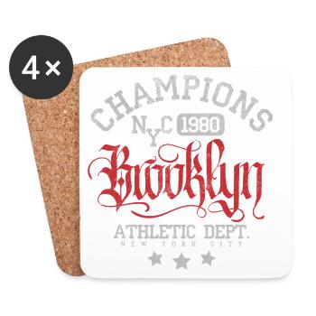 Brooklyn Athletic Vintage Logo - Dessous de verre (lot de 4) - blanc - Devant