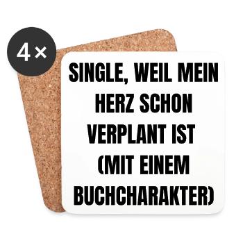 Single, because my heart is already planned. - Coasters (set of 4) - white - Front