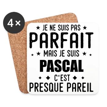 Pascal : authentique, imparfait, top, perfection - Dessous de verre (lot de 4) - blanc - Devant