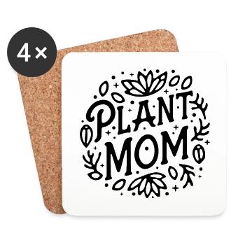 Plant mom gardener funny gardening mother - Coasters (set of 4) - white - Front