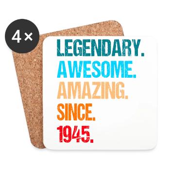 80th birthday born in 1945 - Coasters (set of 4) - white - Front