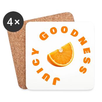 Citrus Vibe Retro T-shirt - Coasters (set of 4) - white - Front