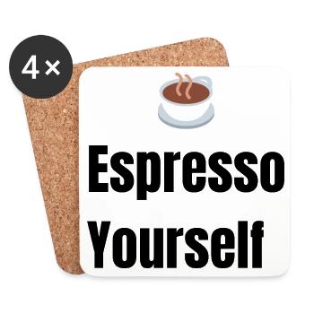 ☕ Coffee Lover T-Shirt – Funny Morning Coffee Cup  - Dessous de verre (lot de 4) - blanc - Devant