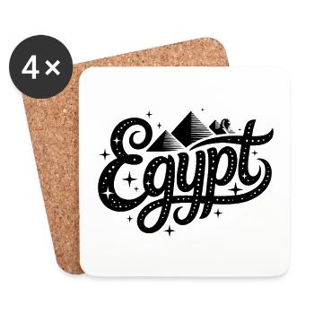 Égypte - Conception de souvenirs - Dessous de verre (lot de 4) - blanc - Devant