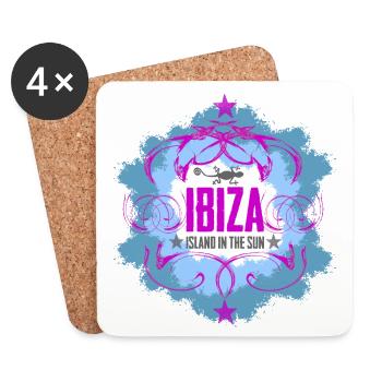 Ibiza Sonne und Meer Design - Untersetzer (4er-Set) - Weiß - Vorne