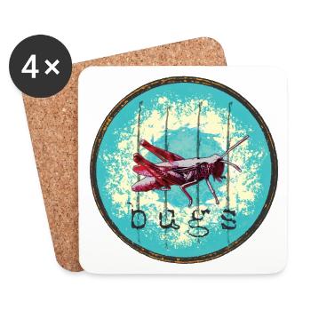 Jungle Grasses and Crickets Illustration - Coasters (set of 4) - white - Front