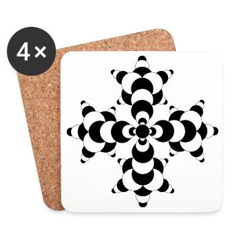 Fractal Molecule Crop Circle - Coasters (set of 4) - white - Front