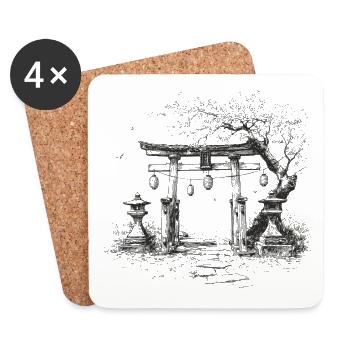 Asia_Garden - Untersetzer (4er-Set) - Weiß - Vorne