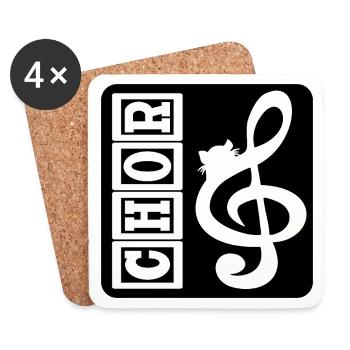 CHOIR CATS MUSIC - Coasters (set of 4) - white - Front