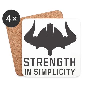 Shield of Power Emblem Design - Coasters (set of 4) - white - Front