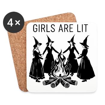 T-shirt d’Halloween pour femme drôle - Dessous de verre (lot de 4) - blanc - Devant