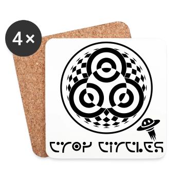 Crop Circle Trinity psychédélique - Dessous de verre (lot de 4) - blanc - Devant