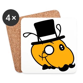 Caterpillar Sir Lord Rich Monocle Lunettes Chapeau haut de forme - Dessous de verre (lot de 4) - blanc - Devant