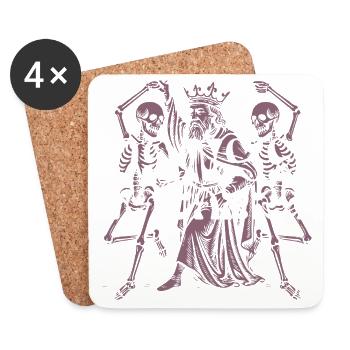   Regal Skeleton King T-Shirt Design - Coasters (set of 4) - white - Front