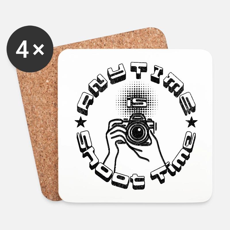 Anytime is Shoot Time - Coasters (set of 4) - white