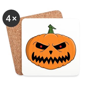 Menacing Jack-O'-Lantern Halloween Design - Coasters (set of 4) - white - Front