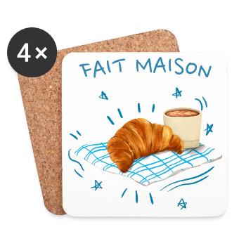 Homemade Croissant - Coasters (set of 4) - white - Front