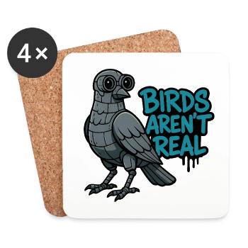Birds Aren’t Real Roboter Vogel - Untersetzer (4er-Set) - Weiß - Vorne