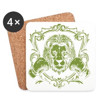 gants de boxe Lion Boxer - Dessous de verre (lot de 4) - blanc - Devant