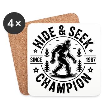 Bigfoot Verstecken Champion Retro - Untersetzer (4er-Set) - Weiß - Vorne