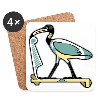 THOTH Egyptian Symbol - Coasters (set of 4) - white - Front