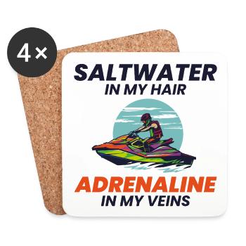 Extreme Jetski Salzwasser Adrenalin Fahrt - Untersetzer (4er-Set) - Weiß - Vorne