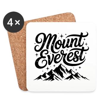 Mount Everest - Souvenir Design - Coasters (set of 4) - white - Front