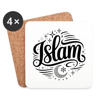Islam - Conception religieuse - Dessous de verre (lot de 4) - blanc - Devant