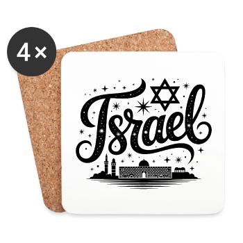 Israel - Souvenir Design - Untersetzer (4er-Set) - Weiß - Vorne