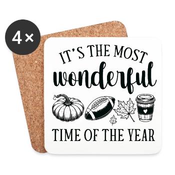 Les premières saveurs de l’automne - Dessous de verre (lot de 4) - blanc - Devant