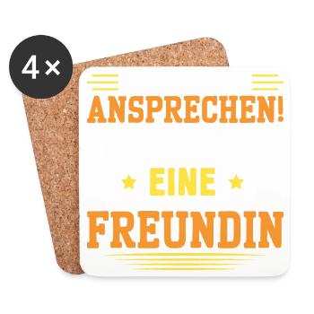 Malle BITTE NICHT ANSPRECHEN Lustiges - Untersetzer (4er-Set) - Weiß - Vorne