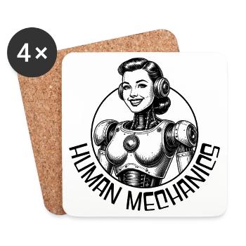Humain Mécanique - Dessous de verre (lot de 4) - blanc - Devant
