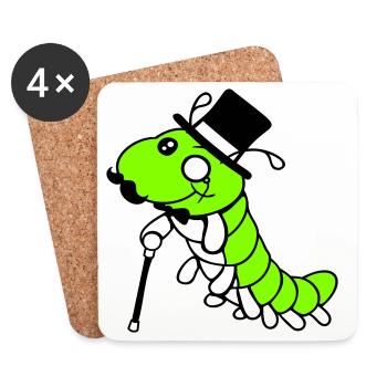Caterpillar Sir Lord Rich Monocle Lunettes Chapeau haut de forme - Dessous de verre (lot de 4) - blanc - Devant