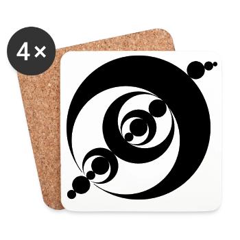 Cosmic Spiral Crop Circle Design - Coasters (set of 4) - white - Front