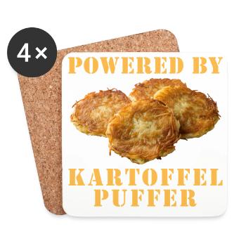 Powered by Kartoffelpuffer - Untersetzer (4er-Set) - Weiß - Vorne