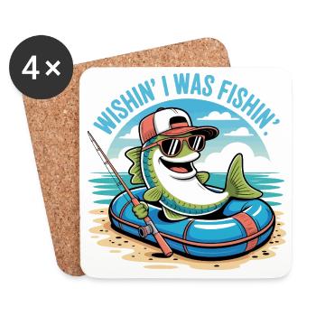 Frogfish on cardboard with hat and sunglasses - Coasters (set of 4) - white - Front