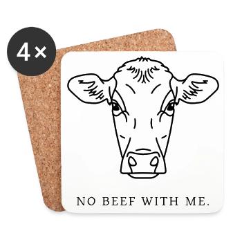 No Beef With Me – Funny Vegan Veggie Design - Coasters (set of 4) - white - Front