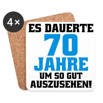 70 ans à dire l’anniversaire des hommes drôles - Dessous de verre (lot de 4) - blanc - Devant