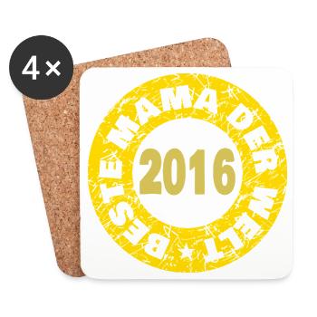 Mom 2016 - Coasters (set of 4) - white - Front