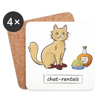 Chat-rentais - Coasters (set of 4) - white - Front