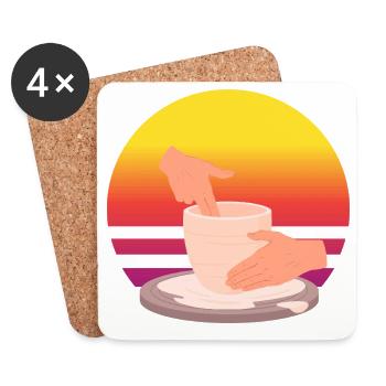 Ceramic Passion Sunset - Coasters (set of 4) - white - Front