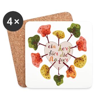 Heart full of trees - Coasters (set of 4) - white - Front