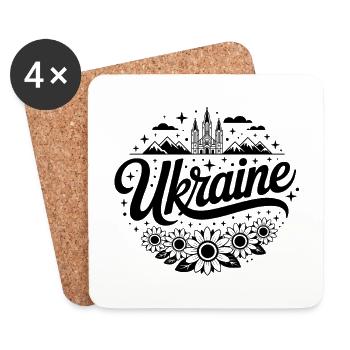 Ukraine - Souvenir Design - Untersetzer (4er-Set) - Weiß - Vorne